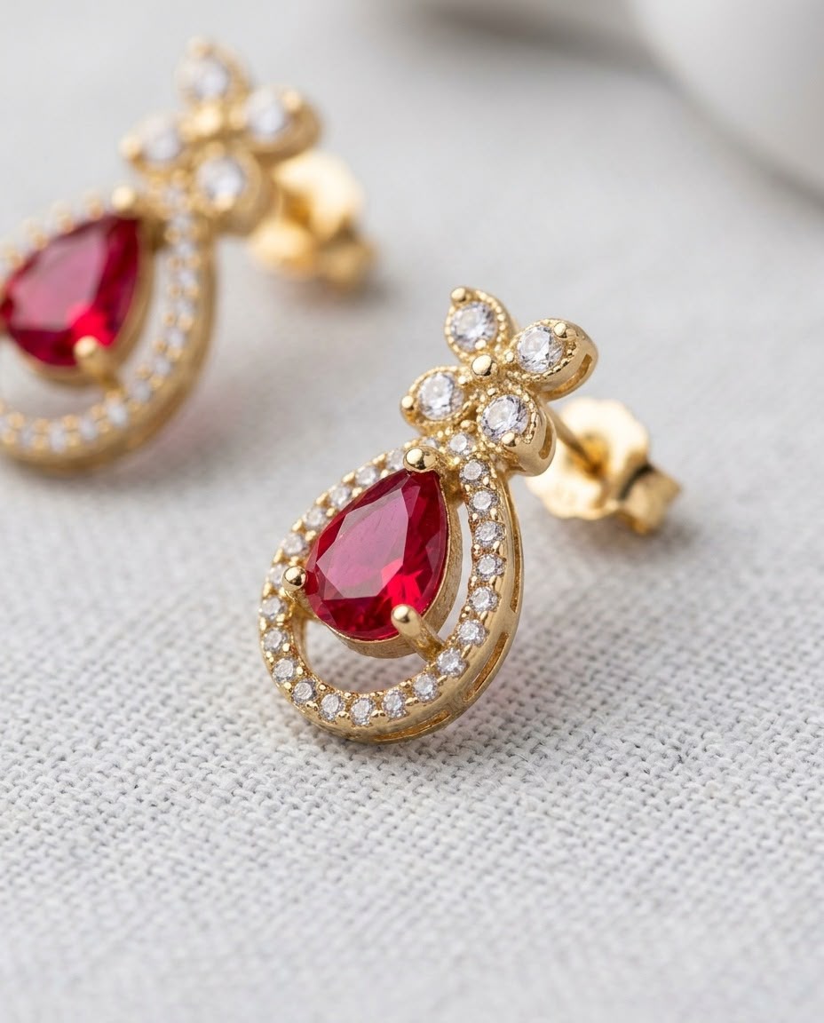 Macro close-up of earring detail